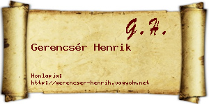 Gerencsér Henrik névjegykártya