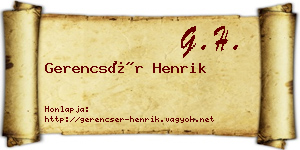Gerencsér Henrik névjegykártya