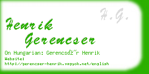 henrik gerencser business card